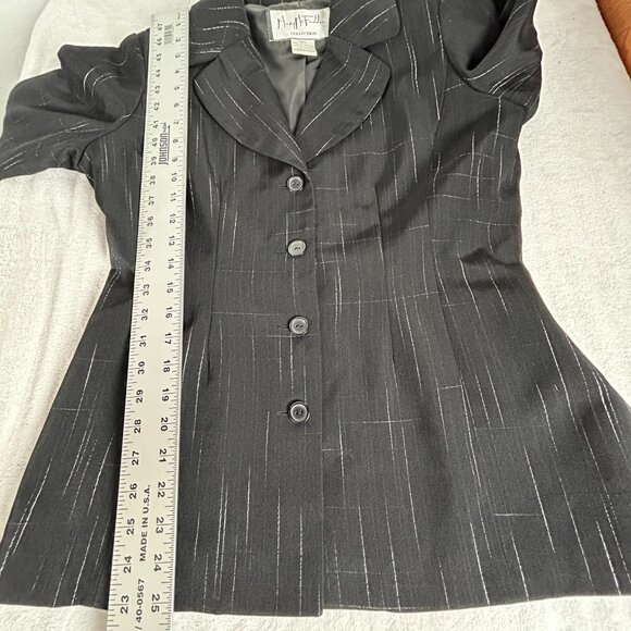 Mary McFadden Collection Women's Button Down Blazer Long Sleeve Black Size 8 - Picture 8 of 9